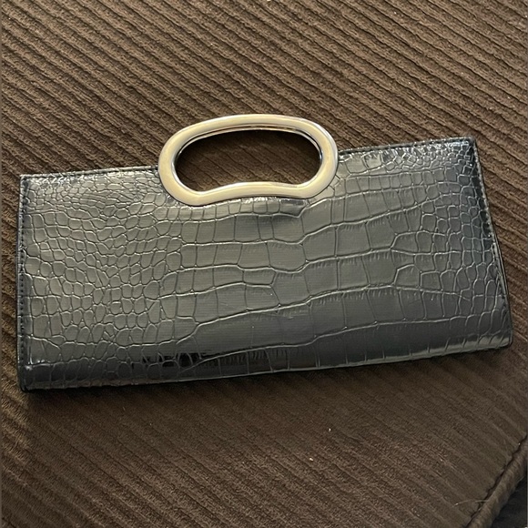 Giannini black Faux Patent Croc Leather Clutch - Picture 5 of 5